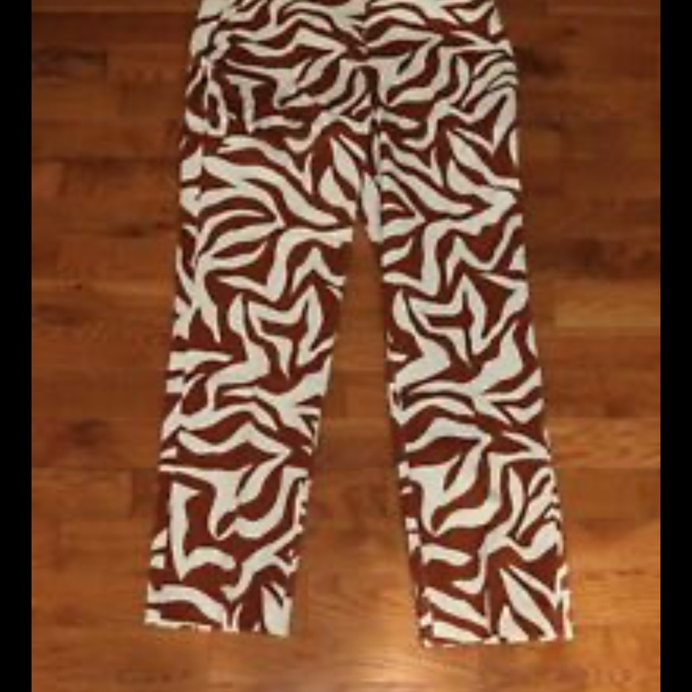 SPANX Zebra Print Pants in Brown and Cream - Picture 2 of 8